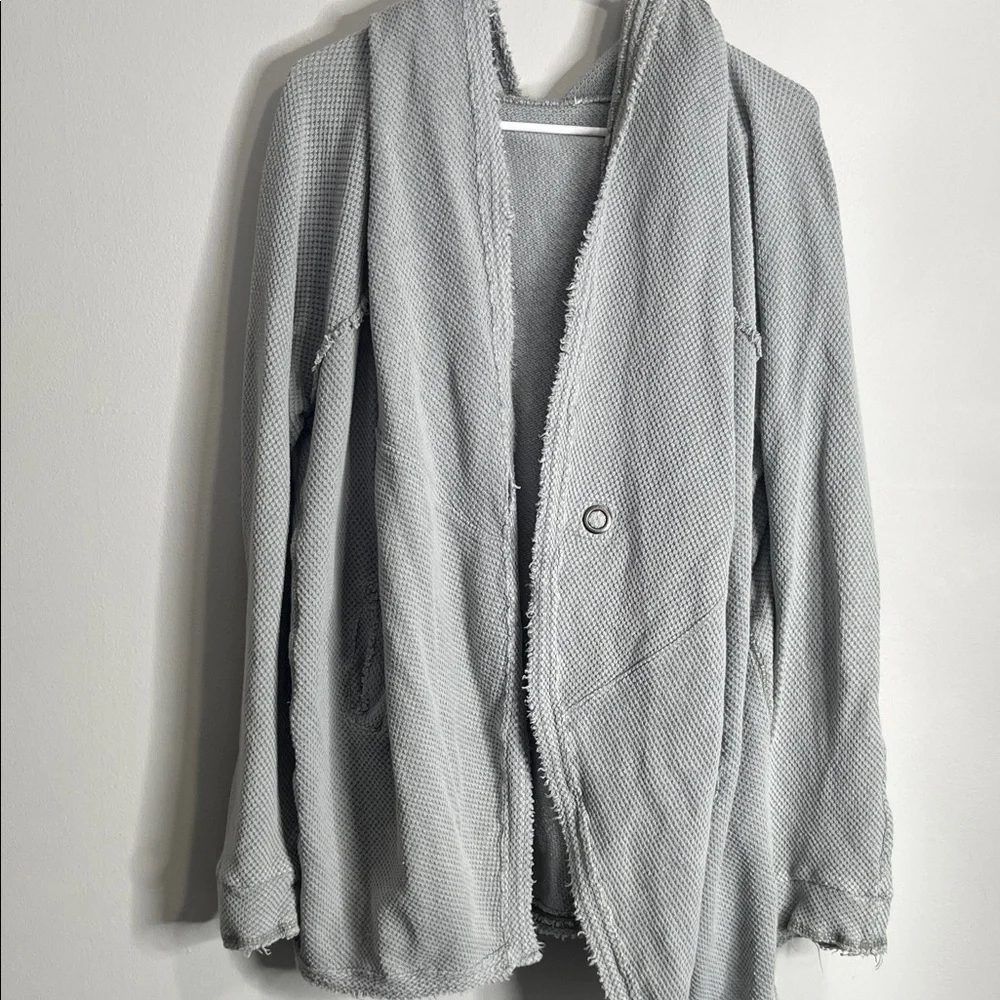 Free People Light Gray Textured Sweater